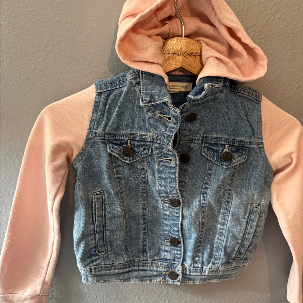 Tucker + Tate Blue Denim Jacket with Pink Hood